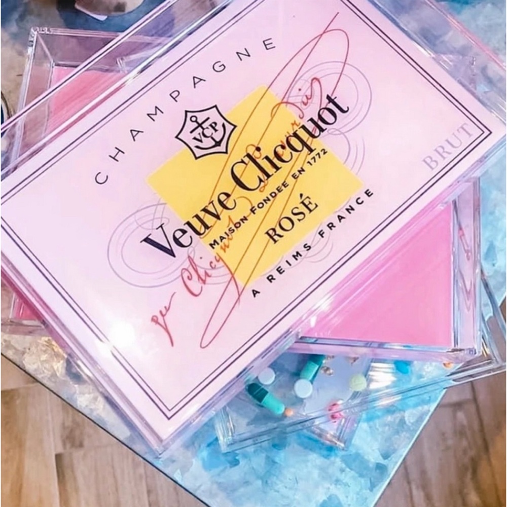 Veuve Clicquot Rose’ Acrylic Bar Tray